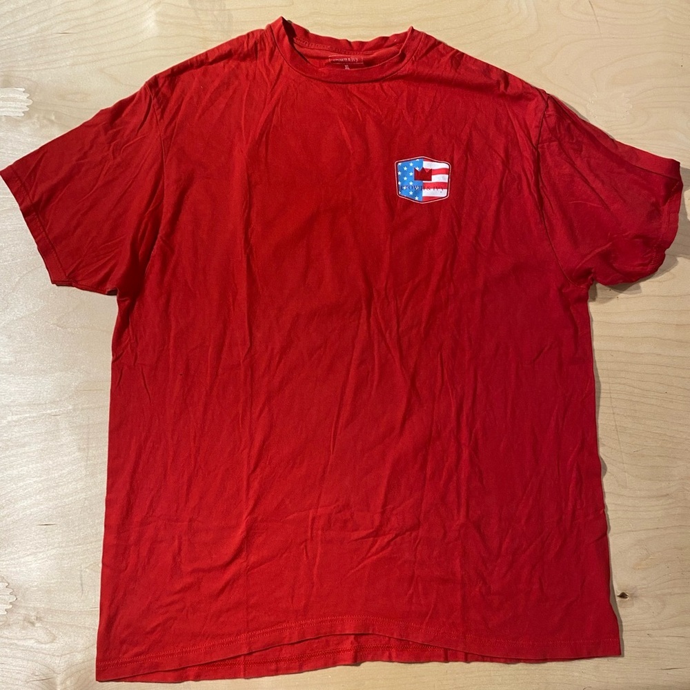 Crown & Ivy Red Tee with Flag Detail XL (CI)